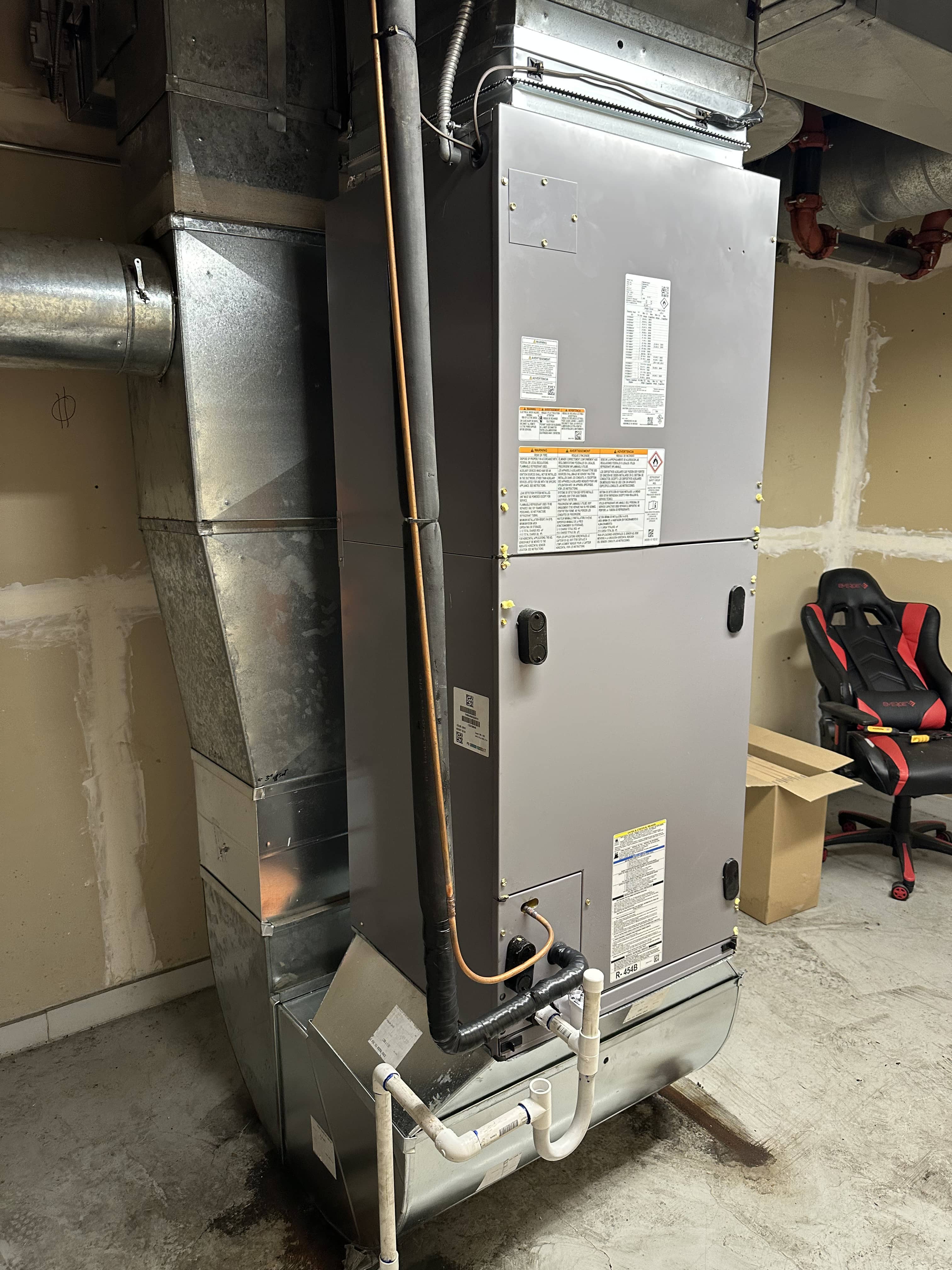 Completed HVAC installation in a commercial building