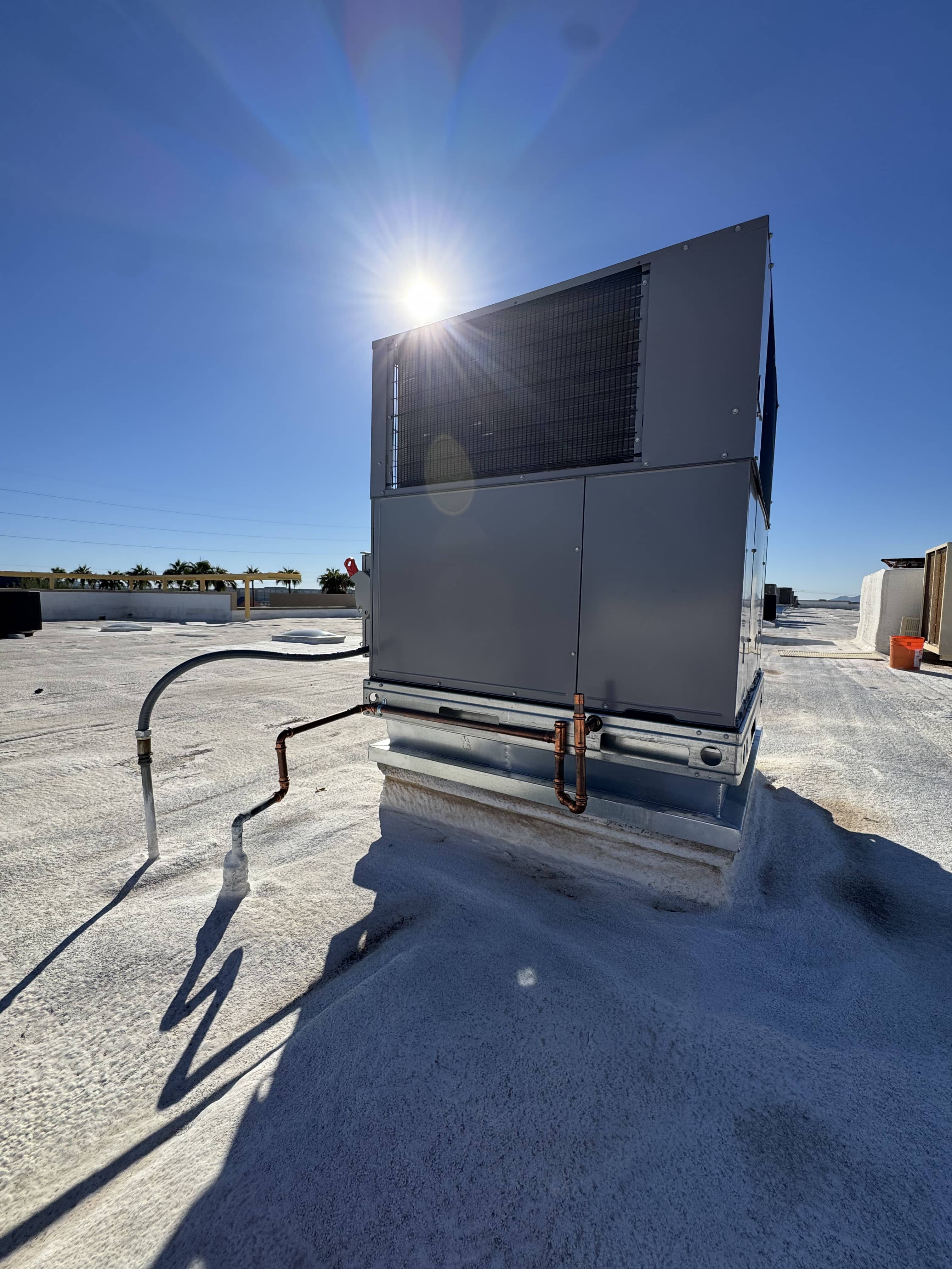 Newly installed air conditioning unit